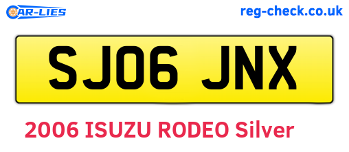 SJ06JNX are the vehicle registration plates.