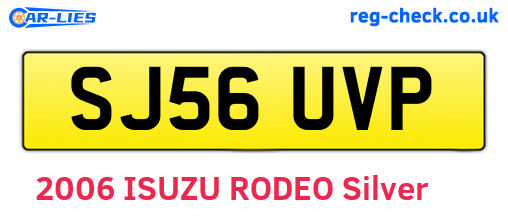SJ56UVP are the vehicle registration plates.