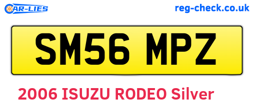 SM56MPZ are the vehicle registration plates.