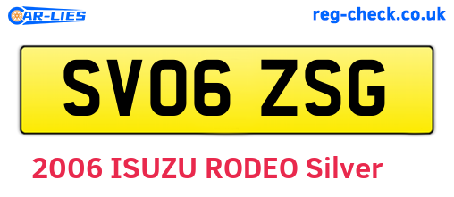 SV06ZSG are the vehicle registration plates.
