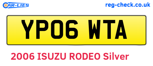 YP06WTA are the vehicle registration plates.