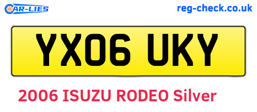YX06UKY are the vehicle registration plates.