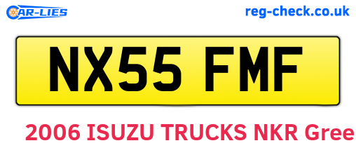 NX55FMF are the vehicle registration plates.