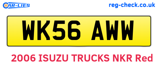 WK56AWW are the vehicle registration plates.