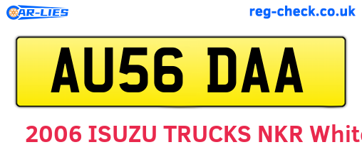 AU56DAA are the vehicle registration plates.