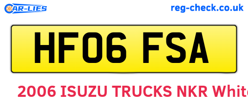 HF06FSA are the vehicle registration plates.