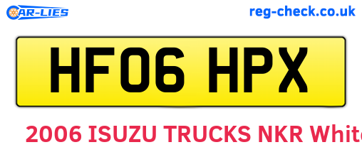 HF06HPX are the vehicle registration plates.