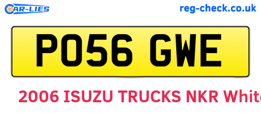 PO56GWE are the vehicle registration plates.