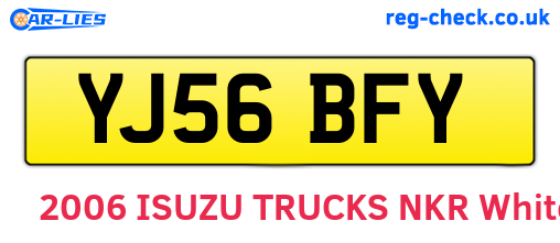 YJ56BFY are the vehicle registration plates.