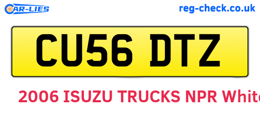 CU56DTZ are the vehicle registration plates.