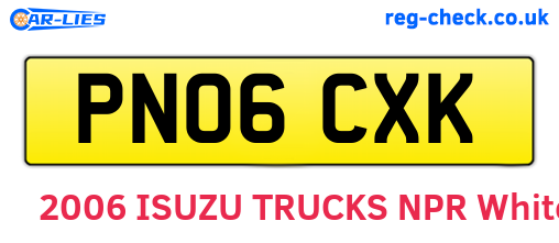 PN06CXK are the vehicle registration plates.