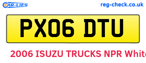 PX06DTU are the vehicle registration plates.