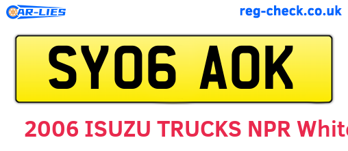 SY06AOK are the vehicle registration plates.