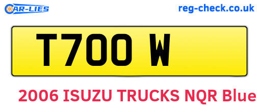 T7OOW are the vehicle registration plates.