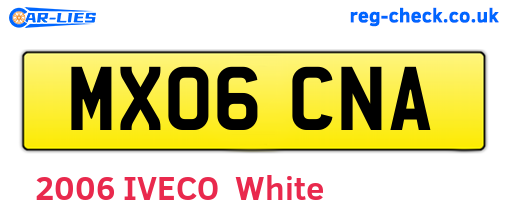 MX06CNA are the vehicle registration plates.