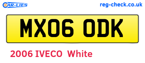 MX06ODK are the vehicle registration plates.
