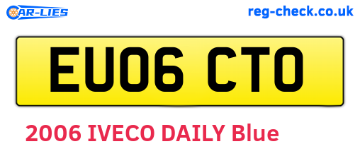 EU06CTO are the vehicle registration plates.
