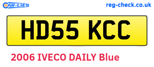 HD55KCC are the vehicle registration plates.