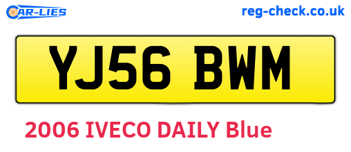 YJ56BWM are the vehicle registration plates.