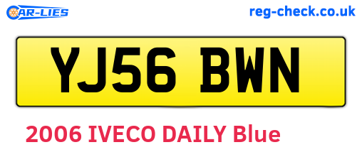 YJ56BWN are the vehicle registration plates.