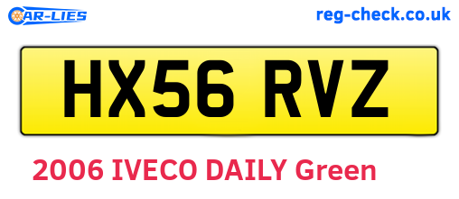 HX56RVZ are the vehicle registration plates.