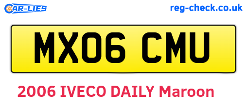 MX06CMU are the vehicle registration plates.