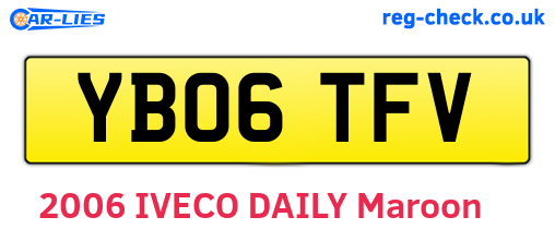 YB06TFV are the vehicle registration plates.