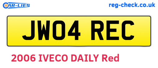 JW04REC are the vehicle registration plates.