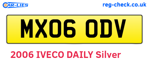 MX06ODV are the vehicle registration plates.