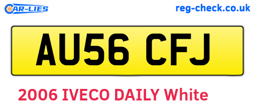 AU56CFJ are the vehicle registration plates.