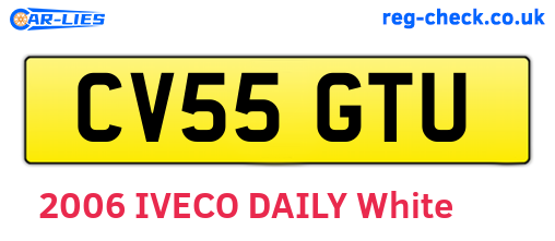 CV55GTU are the vehicle registration plates.