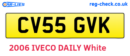 CV55GVK are the vehicle registration plates.