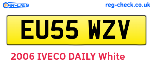 EU55WZV are the vehicle registration plates.