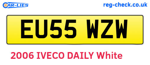 EU55WZW are the vehicle registration plates.