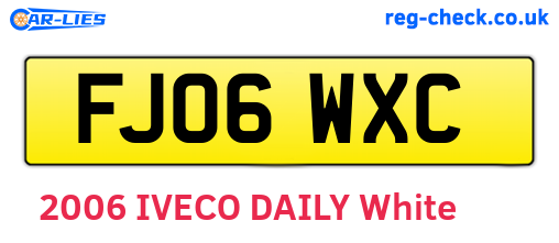 FJ06WXC are the vehicle registration plates.