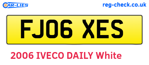 FJ06XES are the vehicle registration plates.