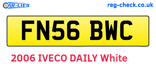 FN56BWC are the vehicle registration plates.
