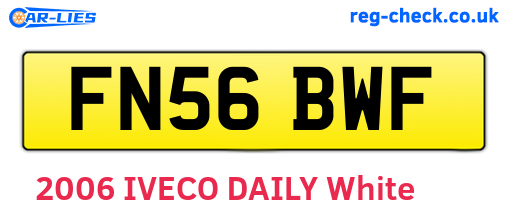 FN56BWF are the vehicle registration plates.