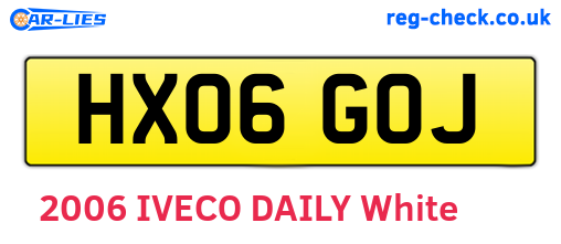 HX06GOJ are the vehicle registration plates.