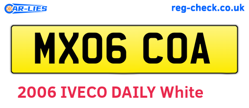 MX06COA are the vehicle registration plates.