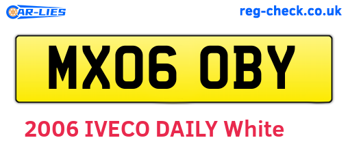 MX06OBY are the vehicle registration plates.