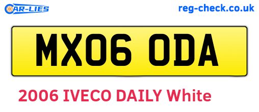 MX06ODA are the vehicle registration plates.