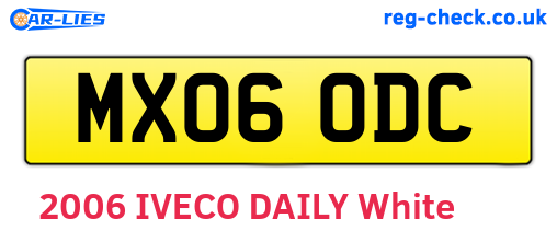 MX06ODC are the vehicle registration plates.