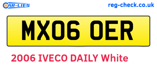 MX06OER are the vehicle registration plates.