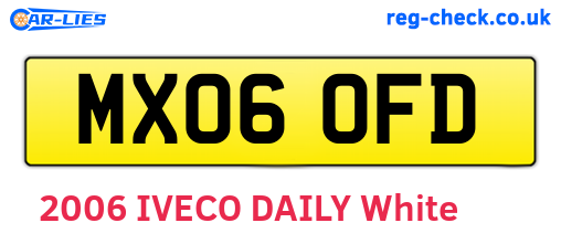 MX06OFD are the vehicle registration plates.