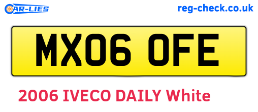 MX06OFE are the vehicle registration plates.