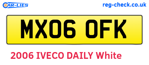 MX06OFK are the vehicle registration plates.