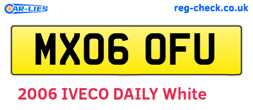 MX06OFU are the vehicle registration plates.
