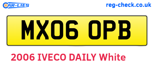 MX06OPB are the vehicle registration plates.
