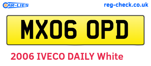 MX06OPD are the vehicle registration plates.